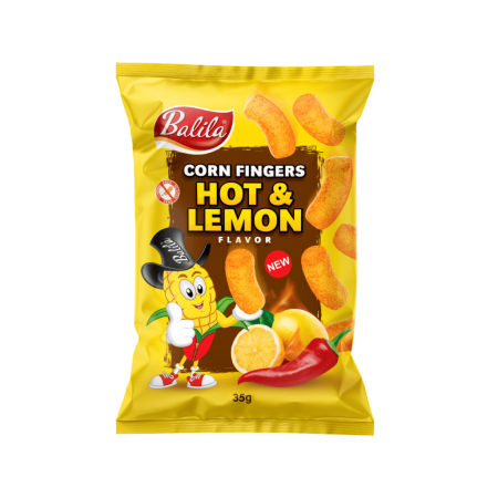 Balila Corn Puffs with Hot & Lemon Flavor Gluten-Free 35g