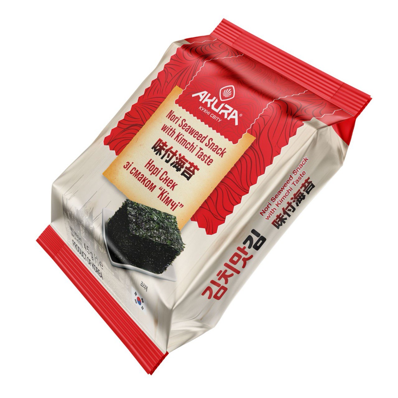Akura Nori Seaweed Snack Kimchi 4,5g