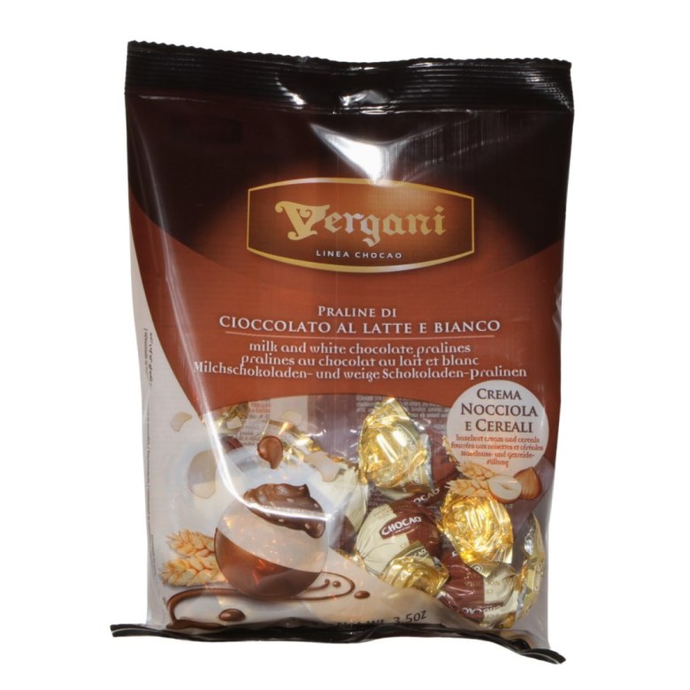 Vergani Duo Praline con Crema di Nocciole e Cereali 100g