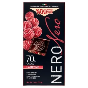 Novi Nero 70% con Lamponi e Mandorle 75g