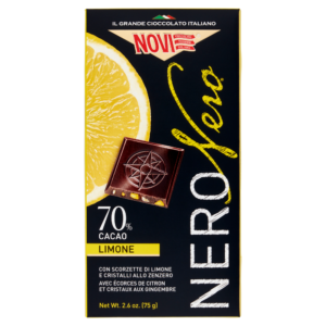 Novi Nero Fondente Extra 70% Limone e Zenzero 75g