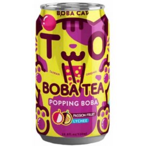 Boba Cat Bubble Tea Passion Fruit Lychee Tapioca 320ml
