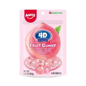 Amos 4D Juicy Burst Peach Fruit Gummy 65g